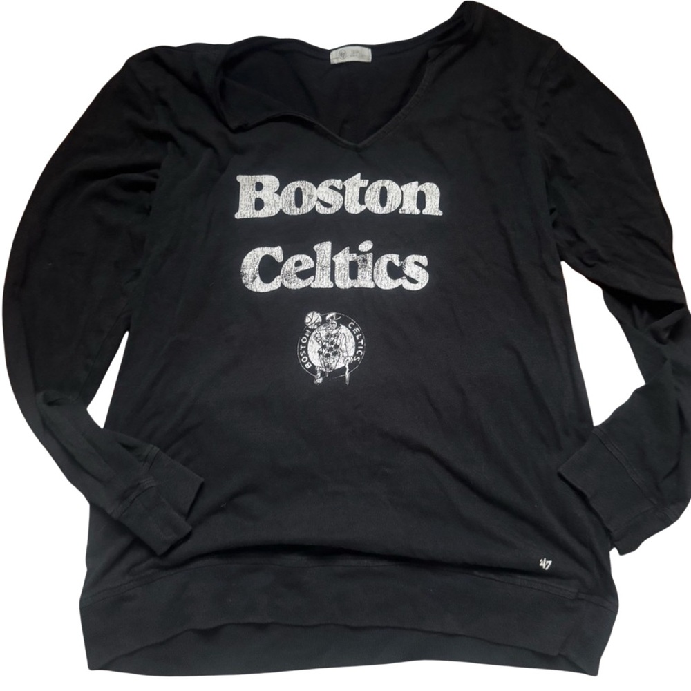 Boston Celtics NBA Black long sleeve lightweight T-Shirt